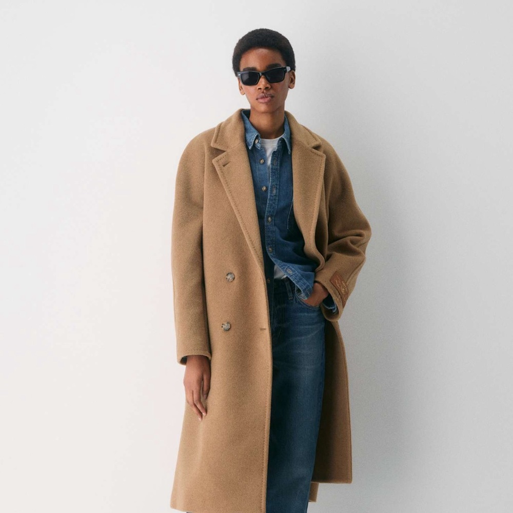 Aritzia Babaton Slouch Tan Wool Coat